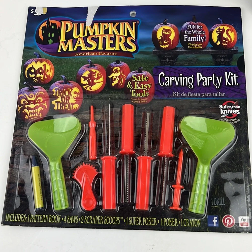 Pumpkin carving and decorating sets. Lights and musical lights.
